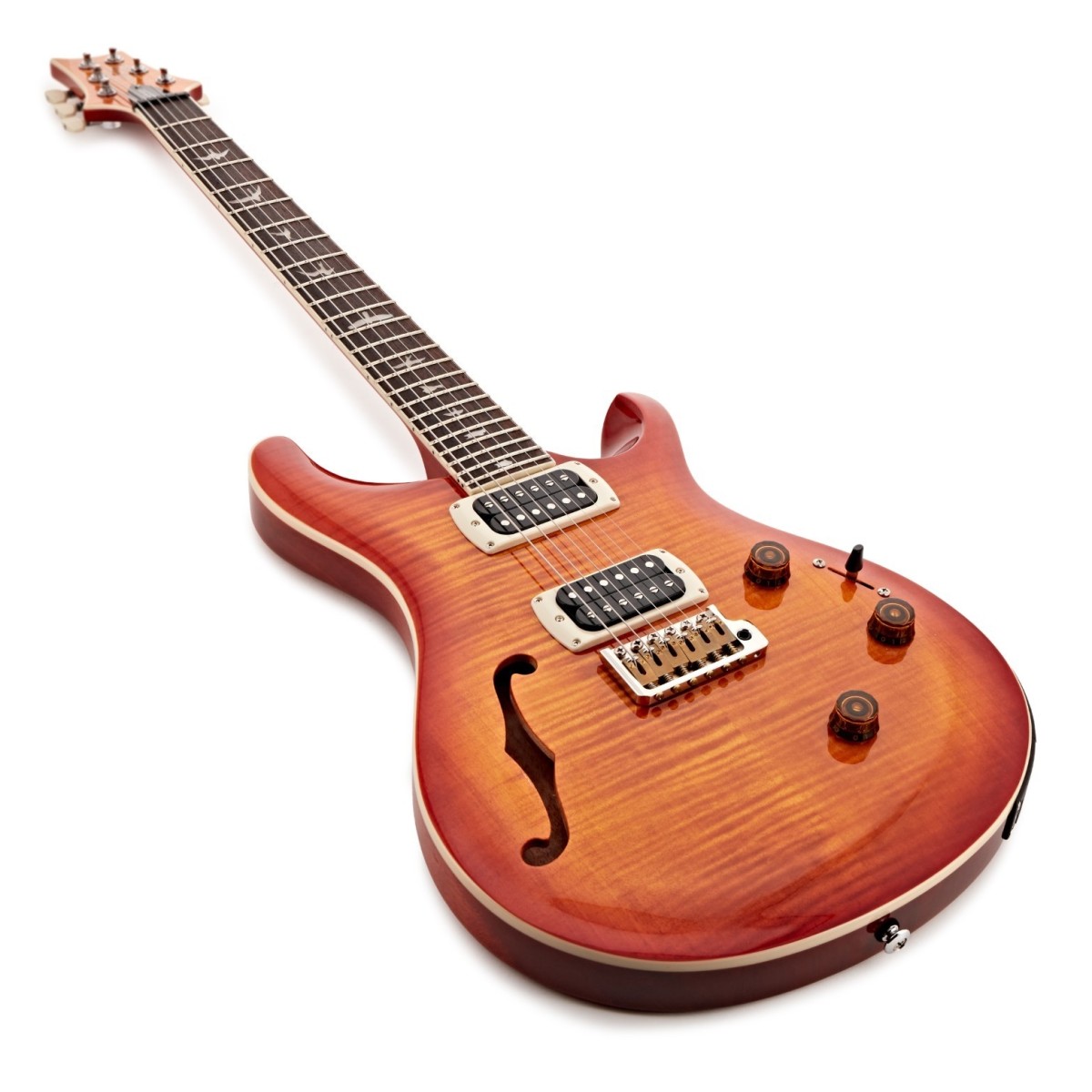 Prs Custom 24 Semi Hollow Piezo Se (wing Tuners) 2h Ht Rw - Vintage Sunburst - Semi hollow elektriche gitaar - Variation 1