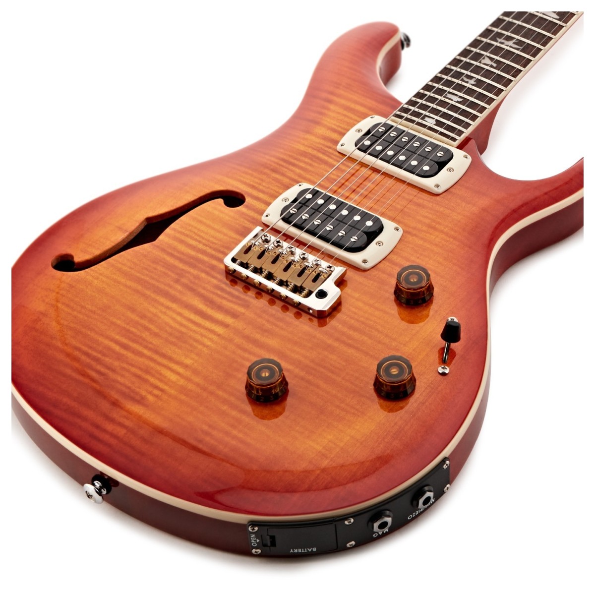 Prs Custom 24 Semi Hollow Piezo Se (wing Tuners) 2h Ht Rw - Vintage Sunburst - Semi hollow elektriche gitaar - Variation 2