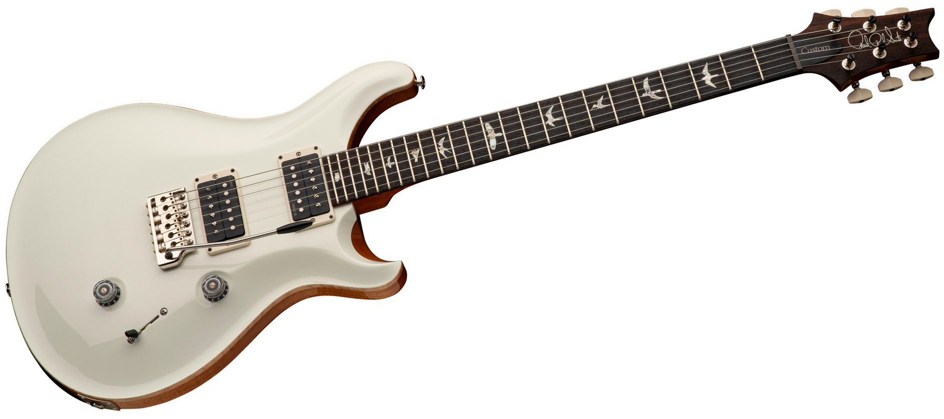 Prs Custom 24 Usa 2h Dmo Trem Rw - Antique White Top / Natural Back - Double cut gitaar - Variation 1