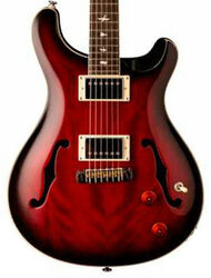 Guitarra eléctrica de doble corte. Prs SE Custom 22 Semi-Hollow - Fire red burst