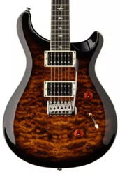Guitarra eléctrica de doble corte. Prs SE Custom 24 Quilt - Black gold burst