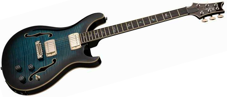 Prs Hollowbody Ii Piezo Se (wing Tuners) 2h Ht Eb - Peacock Blue Burst - Semi hollow elektriche gitaar - Variation 1