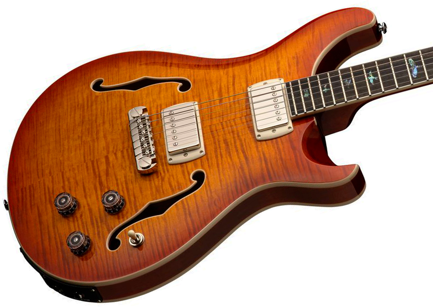 Prs Hollowbody Ii Piezo Se (wing Tuners) 2h Ht Eb - Vintage Sunburst - Semi hollow elektriche gitaar - Variation 2
