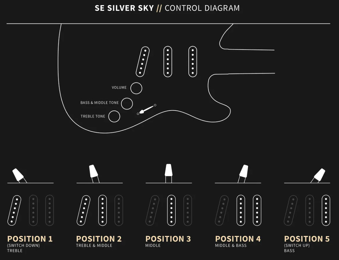 Prs John Mayer Se Silver Sky Rosewood Signature 3s Trem Rw - Piano Black - Elektrische gitaar in Str-vorm - Variation 3