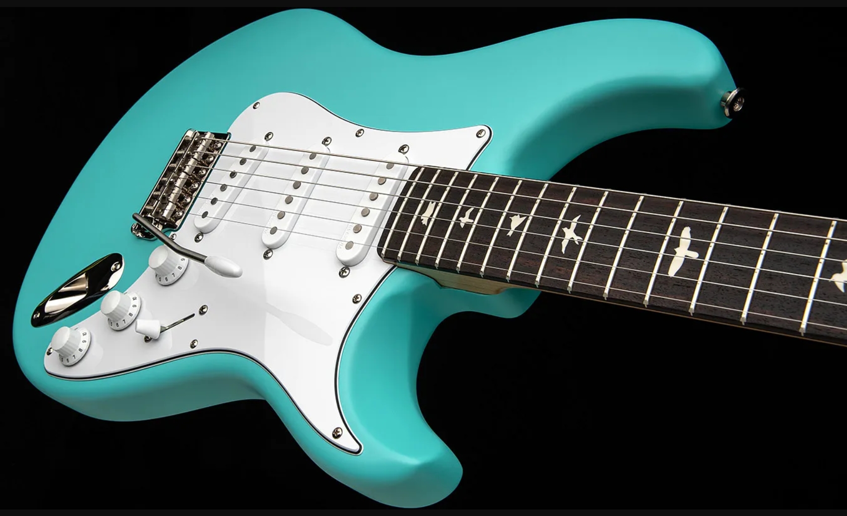 Prs John Mayer Silver Sky Bolt-on Usa Ltd Trem 3s Rw - Wild Blue Satin - Double cut gitaar - Variation 2
