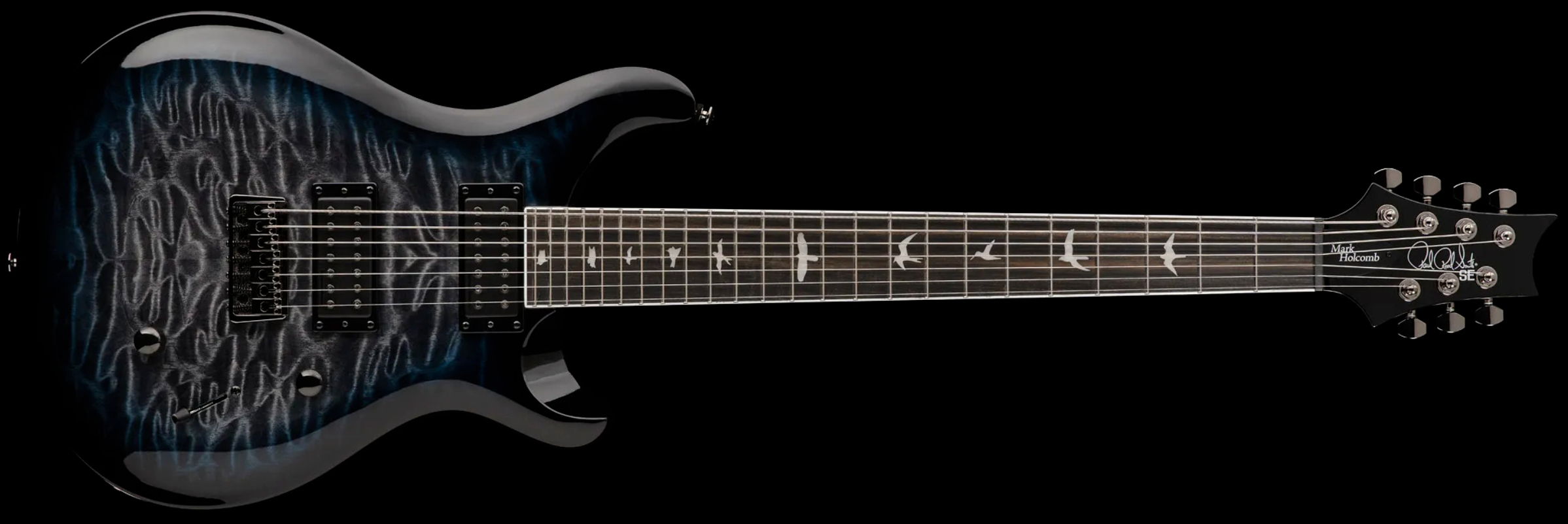 Prs Mark Holcomb Svn Se Signature 7c Baryton 2hseymour Duncan  Ht Eb - Holcomb Blue Burst - Bariton elektrische gitaar - Variation 1