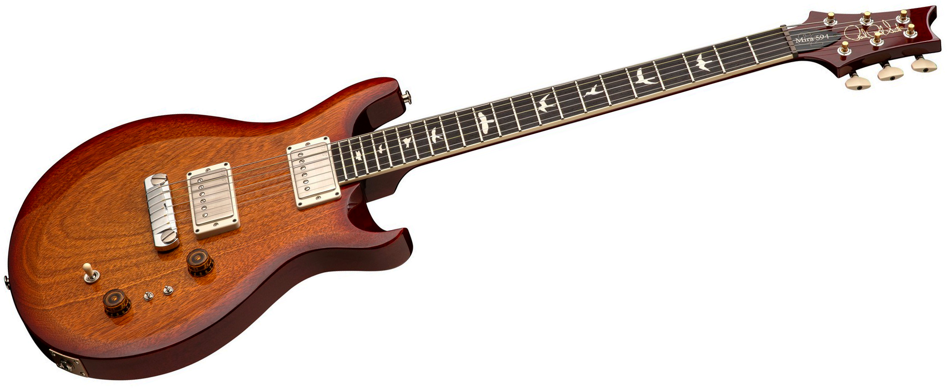 Prs Mira 594 S2 Usa 2h Ht Rw - Dark Cherry Sunburst - Double cut gitaar - Variation 1