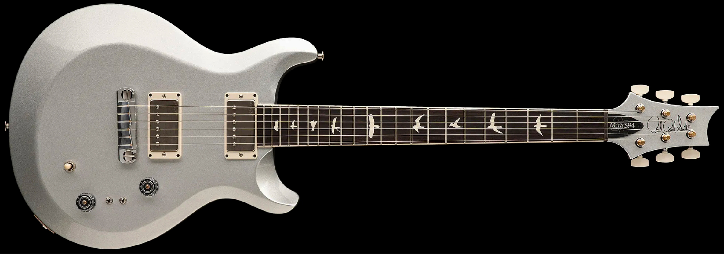 Prs Mira 594 S2 Usa 2h Ht Rw - Platinum Metallic - Double cut gitaar - Variation 2