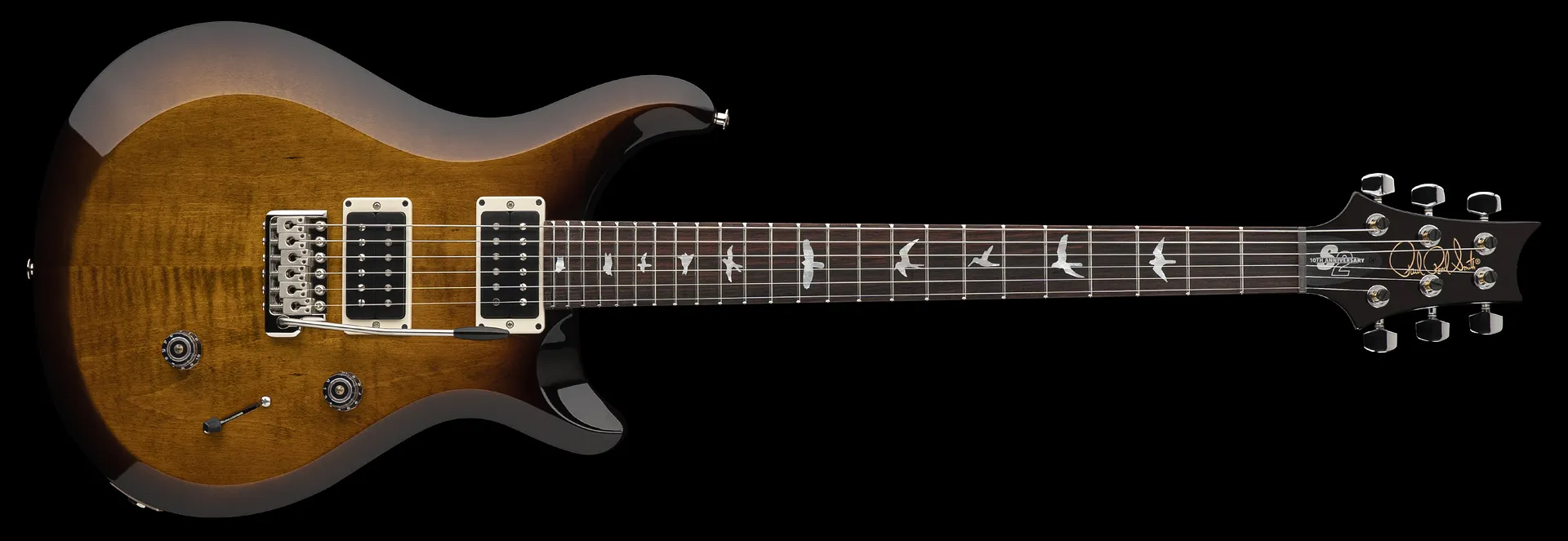 Prs S2 Custom 24 10th Ann. Ltd Usa 2023 2h Trem Rw - Black Amber - Guitarra eléctrica de doble corte. - Variation 2