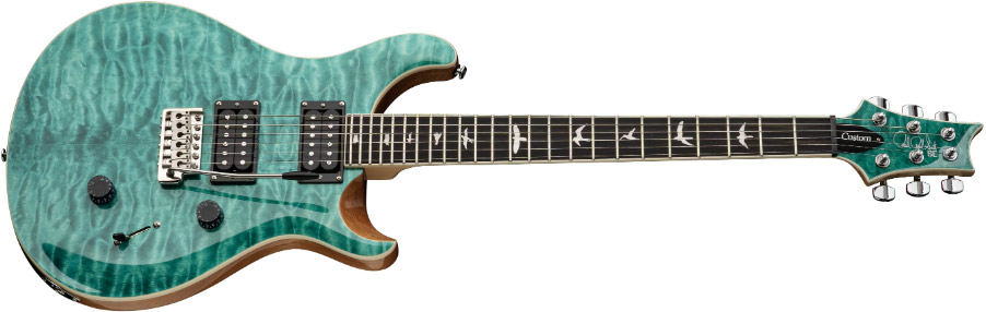 Prs Se Custom 24 Quilt 2h Trem Eb - Turquoise - Guitarra eléctrica de doble corte. - Variation 1