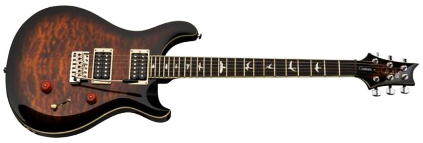 Prs Se Custom 24 Quilt 2h Trem Eb - Black Gold Burst - Guitarra eléctrica de doble corte. - Variation 1