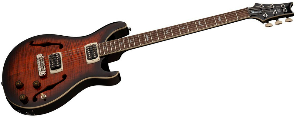 Prs Se Ed Sheeran Hollowbody I Piezo Baritone Signature Baryton 2h Ht Rw - Orange Tiger Smokeburst - Bariton elektrische gitaar - Variation 2