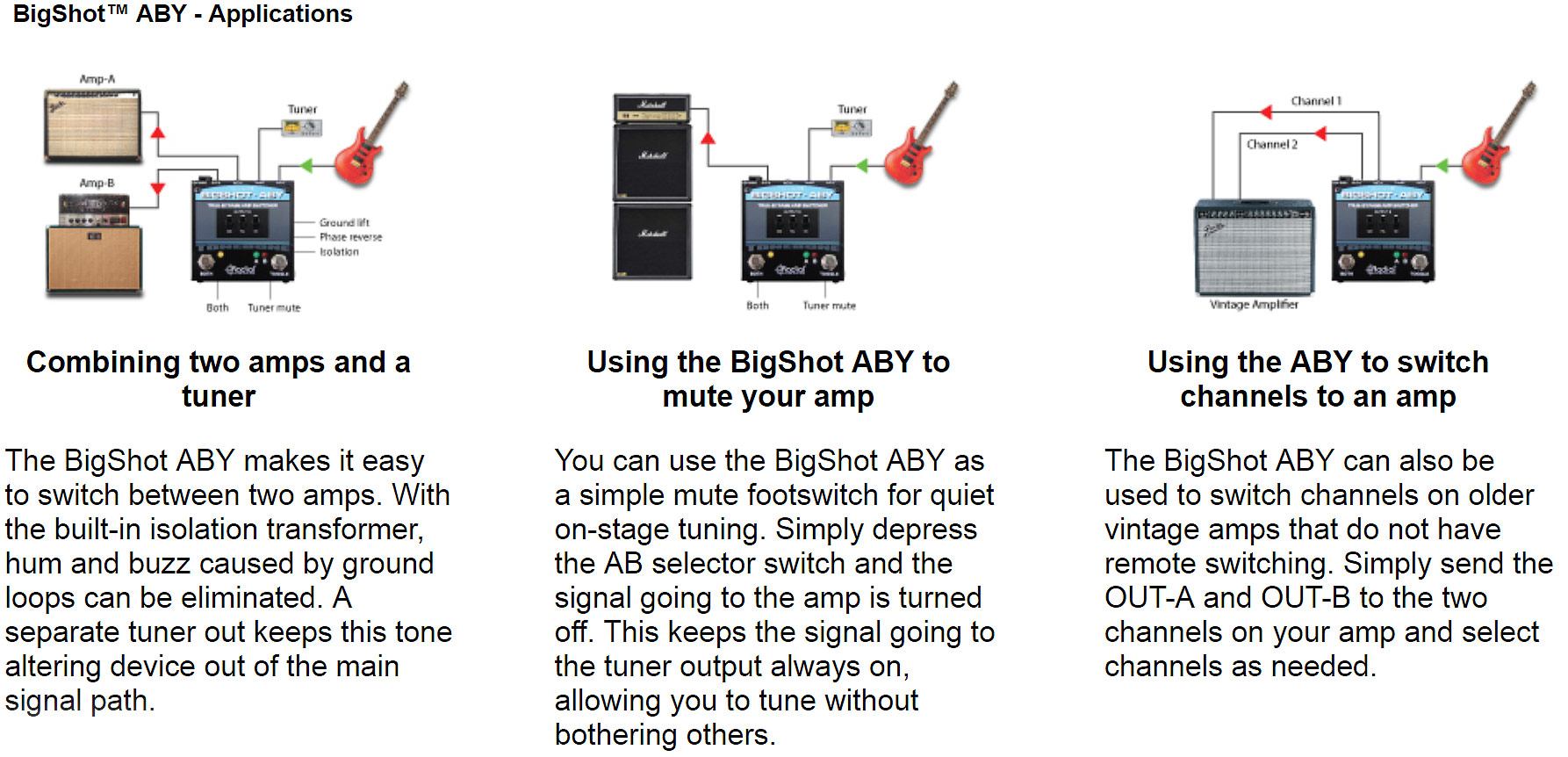 Radial Tonebone Bigshot Aby True-bypass Amp Switcher V2 - Voetschakelaar & anderen - Variation 2