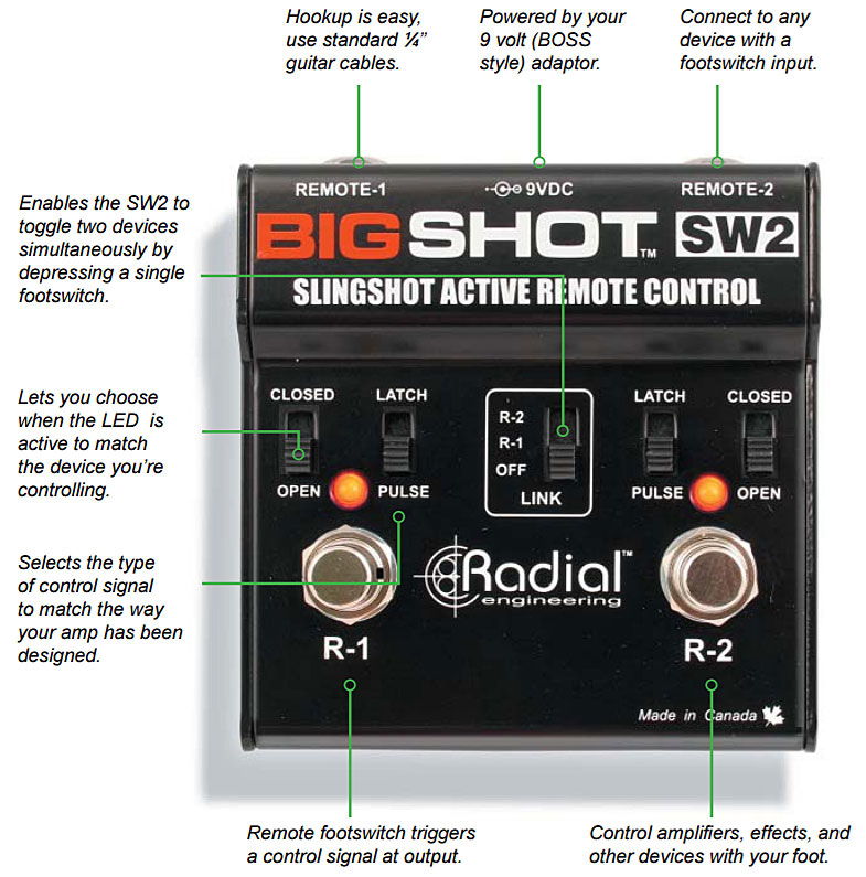 Tonebone Bigshot Sw2 Slingshot Amp Remote Control - Voetschakelaar voor versterker - Variation 2