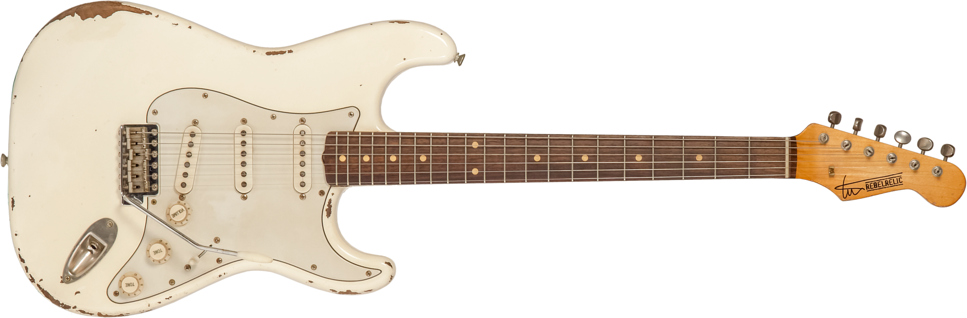 Rebelrelic S-series 1962 3s Trem Rw #231002 - Olympic White - Elektrische gitaar in Str-vorm - Main picture
