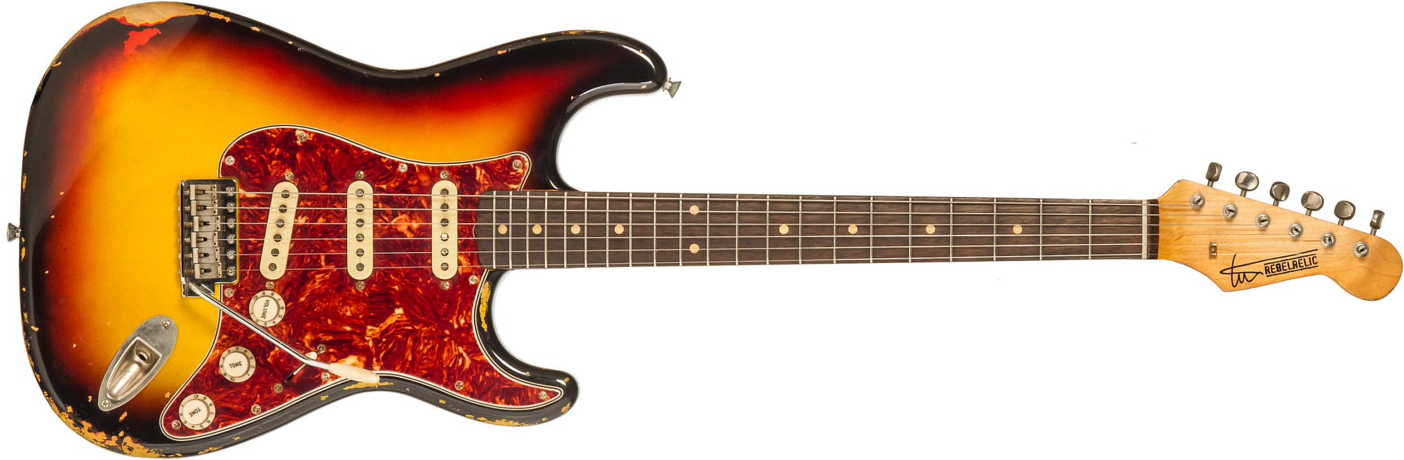 Rebelrelic S-series 1962 3s Trem Rw #231009 - 3-tone Sunburst - Elektrische gitaar in Str-vorm - Main picture