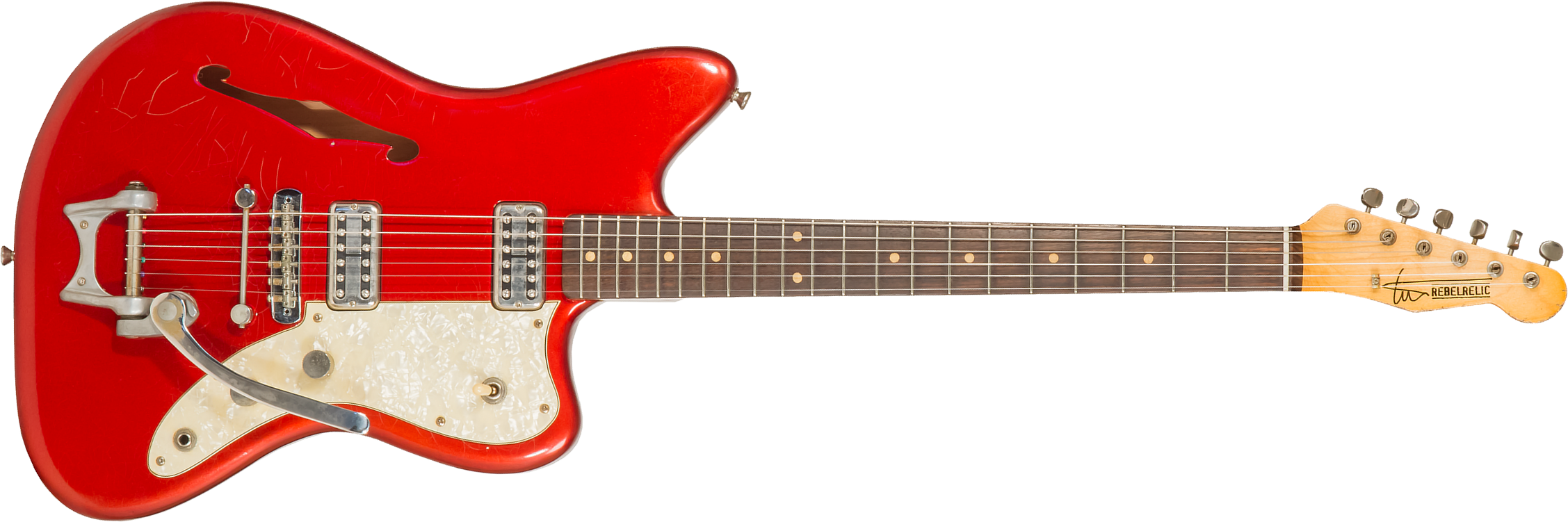 Rebelrelic Wrangler 2h Trem Rw #62175 - Light Aged Candy Apple Red - Semi hollow elektriche gitaar - Main picture
