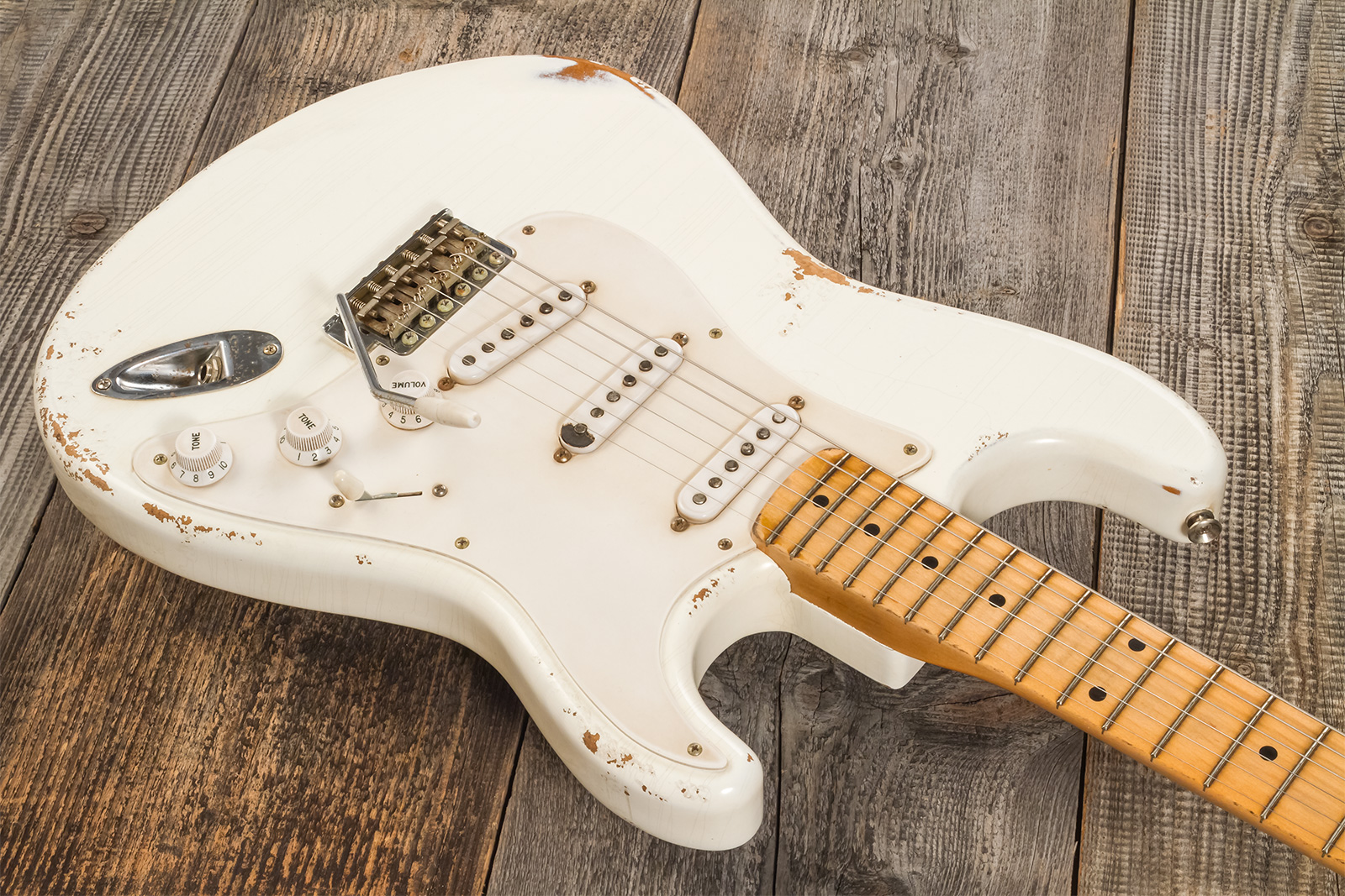 Rebelrelic S-series 1955 3s Trem Mn #240401 - Olympic White - Elektrische gitaar in Str-vorm - Variation 3