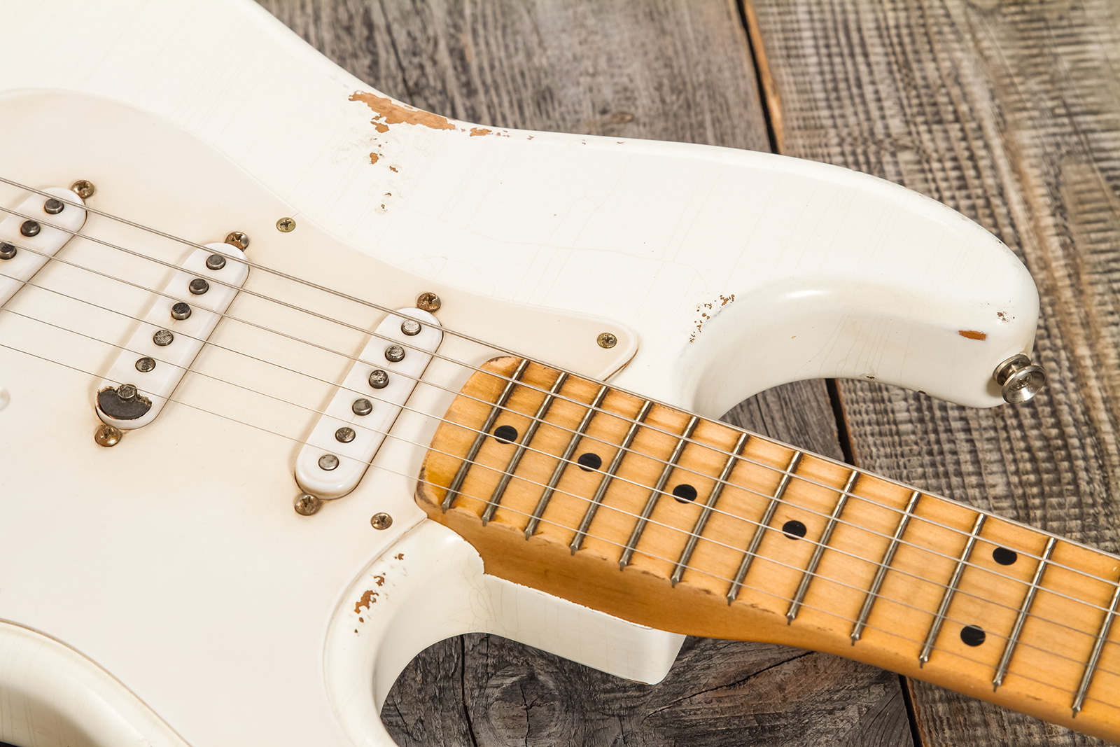 Rebelrelic S-series 1955 3s Trem Mn #240401 - Olympic White - Elektrische gitaar in Str-vorm - Variation 4