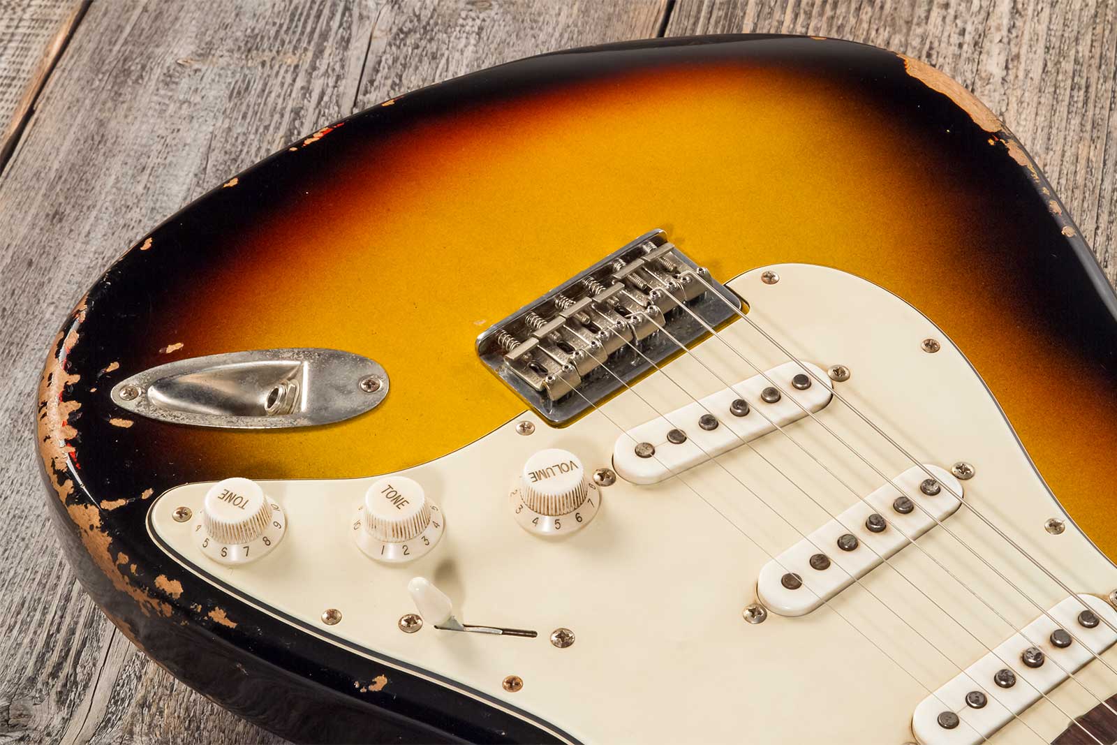 Rebelrelic S-series 1961 Hardtail 3s Ht Rw #231008 - 3-tone Sunburst - Elektrische gitaar in Str-vorm - Variation 3