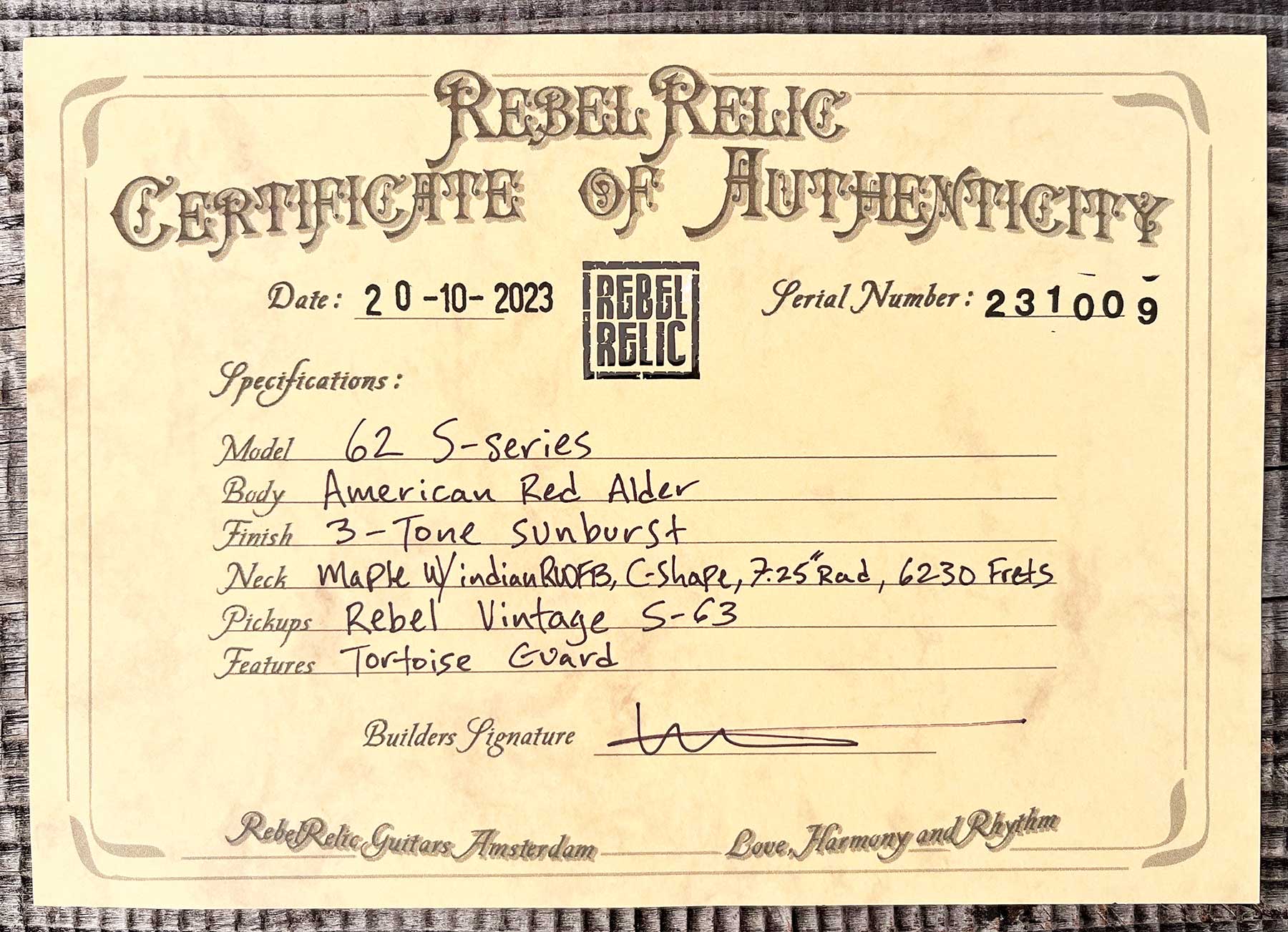 Rebelrelic S-series 1962 3s Trem Rw #231009 - 3-tone Sunburst - Elektrische gitaar in Str-vorm - Variation 11