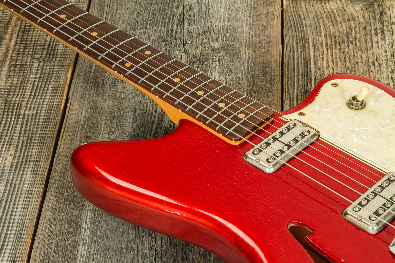 Rebelrelic Wrangler 2h Trem Rw #62175 - Light Aged Candy Apple Red - Semi hollow elektriche gitaar - Variation 3