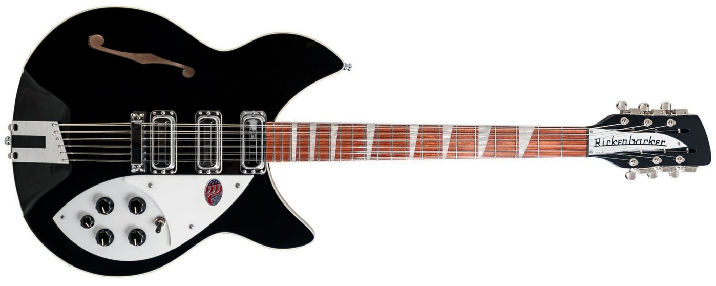 Rickenbacker Model 1993 Plus Jg 12c 2h Ht Rw - Jetglo - Semi hollow elektriche gitaar - Main picture