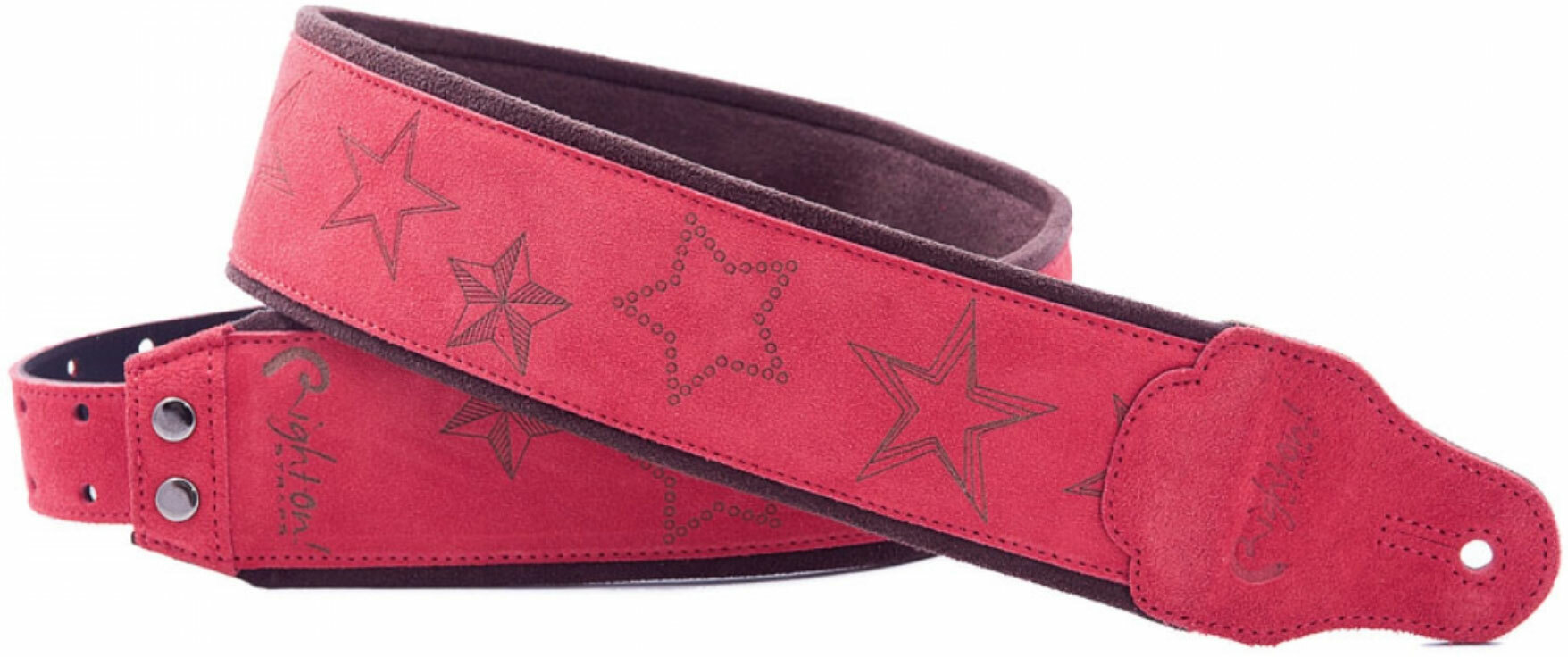 Righton Straps Jazz Stars Leather Guitar Strap Cuir 2.75inc Red - Gitaarriem - Main picture