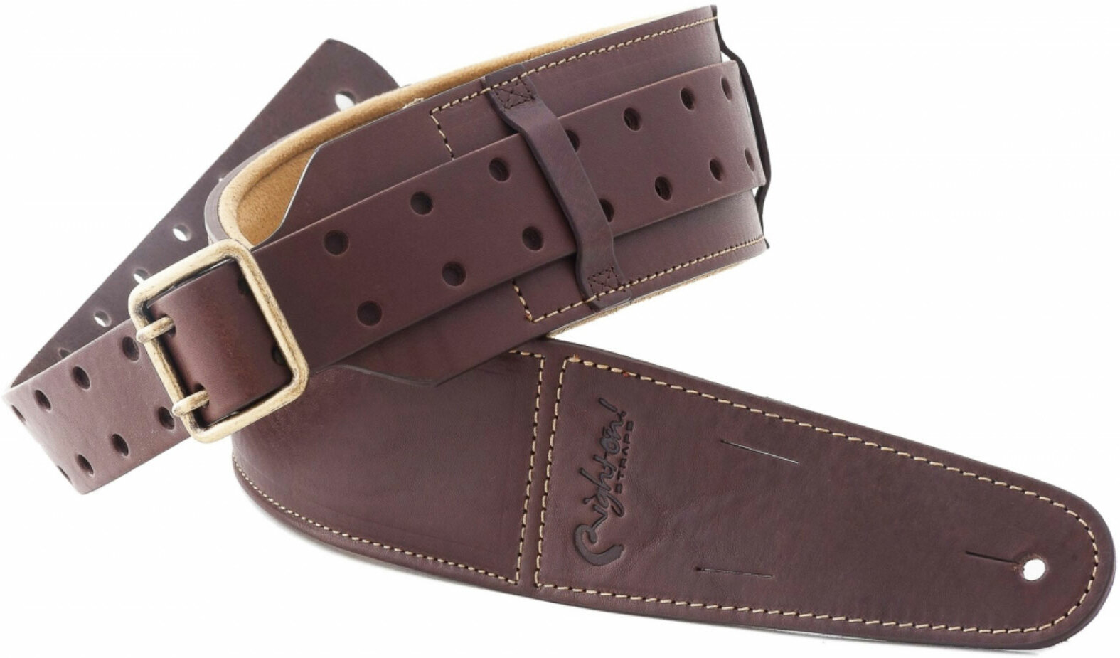 Righton Straps Magic Backbeat Leather Guitar Strap Cuir 2.75inc Brown - Gitaarriem - Main picture