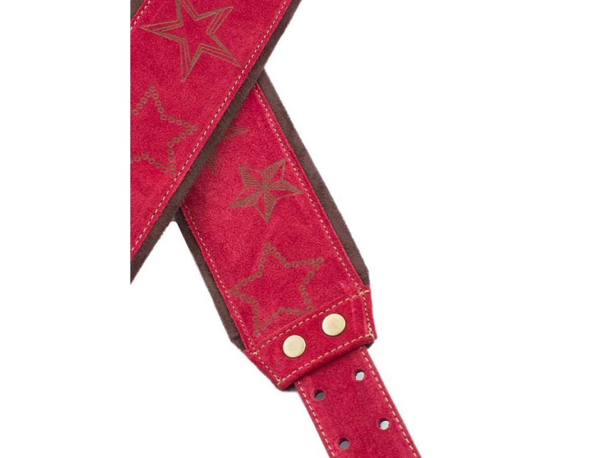 Righton Straps Jazz Stars Leather Guitar Strap Cuir 2.75inc Red - Gitaarriem - Variation 2