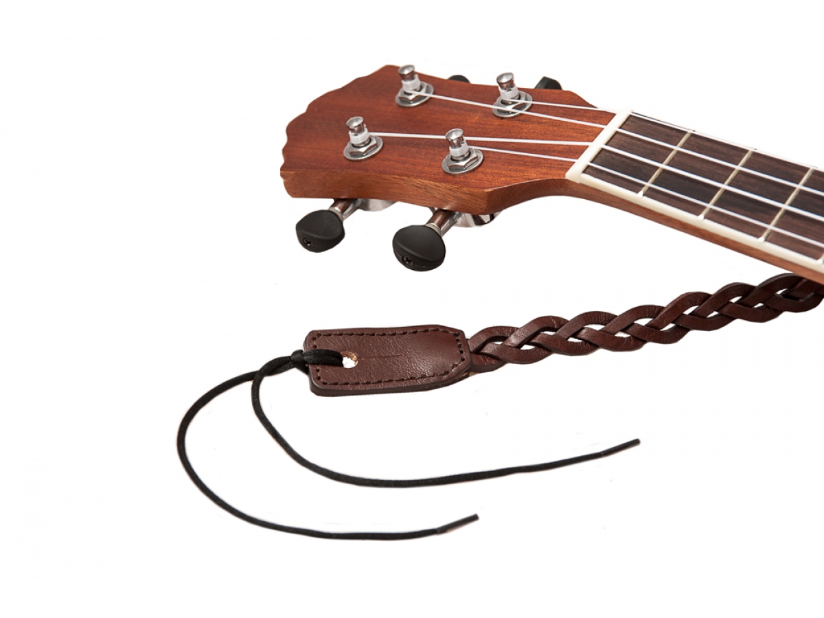 Righton Straps Ukulele Strap Plait Leather Courroie Cuir 0.6inc Black - Toebehoren voor andere snaarinstrumenten - Variation 3