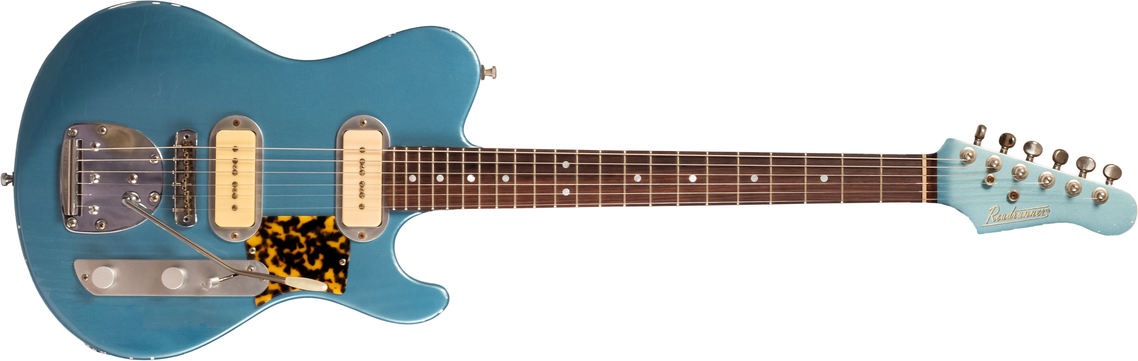 Roadrunner Federal Mod T 2s P90 Trem Rw #23111 - Pehlam Blue Light Relic - Retro-rock elektrische gitaar - Main picture