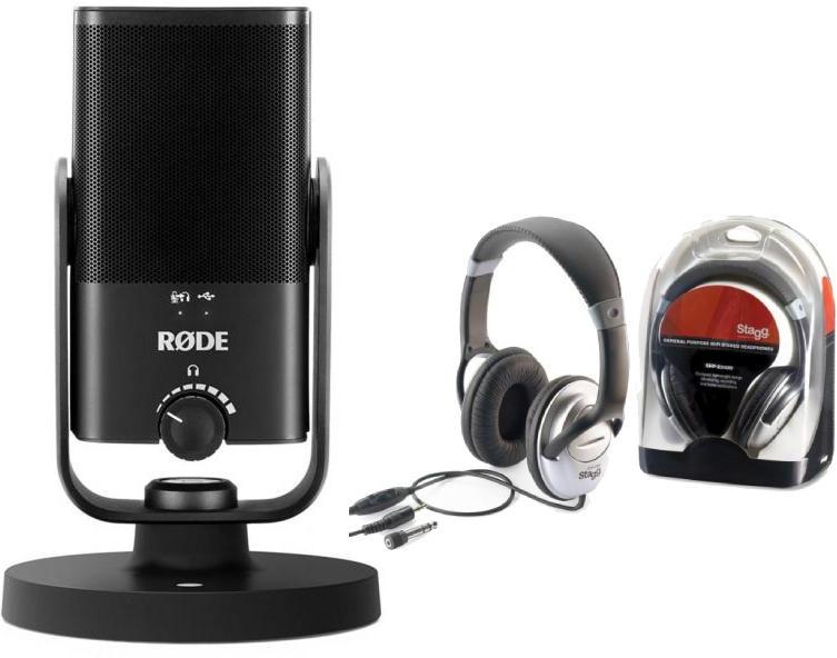 Microfoon set met statief Rode NT-USB MINI +  Stagg Shp2300H
