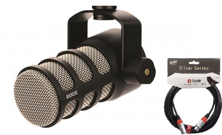 Microfoon set met statief Rode Podmic + Cable XLR XLR X-tone SIlver 3M.