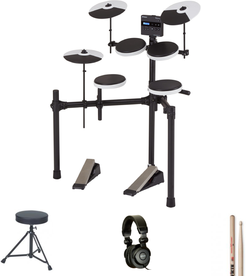Roland Td-02k Bundle Complet - X-hp1 + Dt90 + Vic5a - Drum Promo Set - Main picture