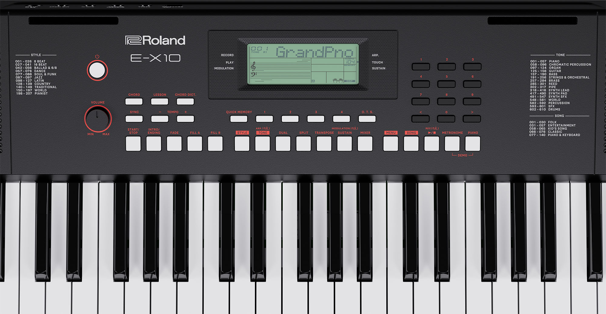 Roland E-x10 - Entertainerkeyboard - Variation 10