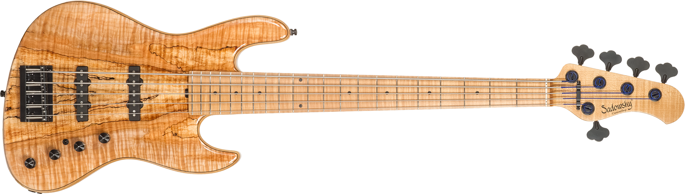 Sadowsky Custom Shop Standard J/j Bass 21f 5c Spalted Maple 5c Active Mn #scsc000188-23 - Natural - Solid body elektrische bas - Main picture