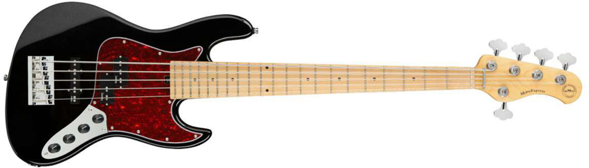 Sadowsky Hybrid P/j Bass 21 Fret 5c Metroexpress Mn - Solid Black - Solid body elektrische bas - Main picture