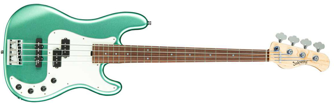 Sadowsky Hybrid P/j Bass 21 Fret Alder 4c Metroline All Active Mor - Sage Green Metallic Satin - Solid body elektrische bas - Main picture