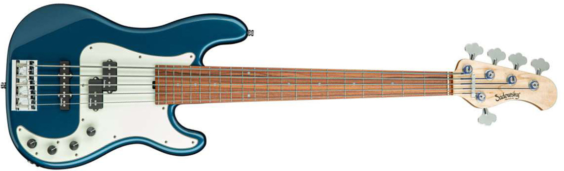 Sadowsky Hybrid P/j Bass 21 Fret Alder 5c Metroline All Active Mor - Dark Lake Placid Blue Metallic - Solid body elektrische bas - Main picture