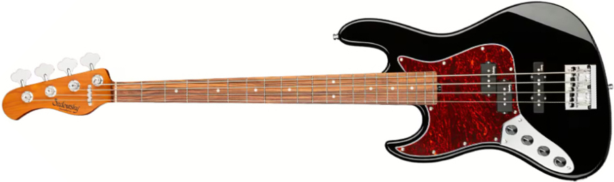 Sadowsky Hybrid Pj Bass 21-fret 4c Lh Metroexpress Gaucher Active Mor - Solid Black - Solid body elektrische bas - Main picture