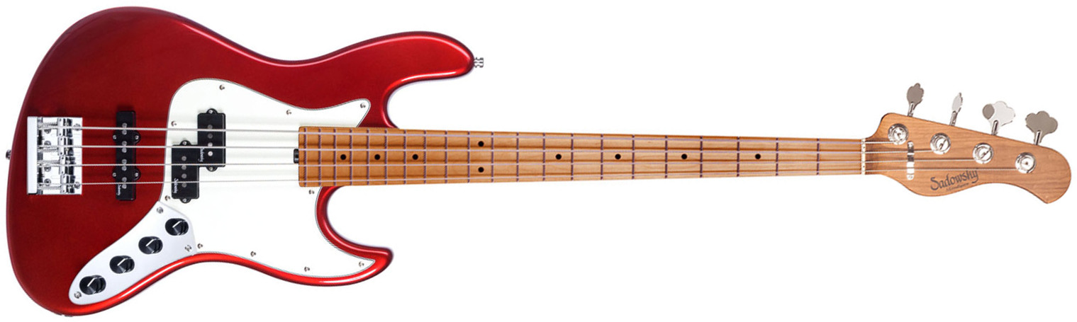 Sadowsky Hybrid Pj Bass 21 Fret 4c Metroexpress V2 Mn - Candy Apple Red - Solid body elektrische bas - Main picture