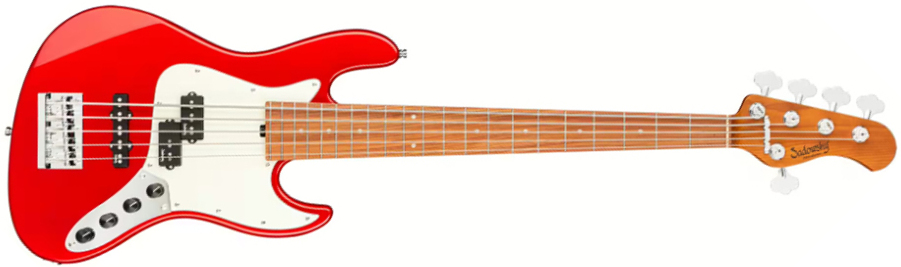 Sadowsky Hybrid Pj Bass 21-fret 5c Metroexpress Mor - Candy Apple Red Metallic - Solid body elektrische bas - Main picture