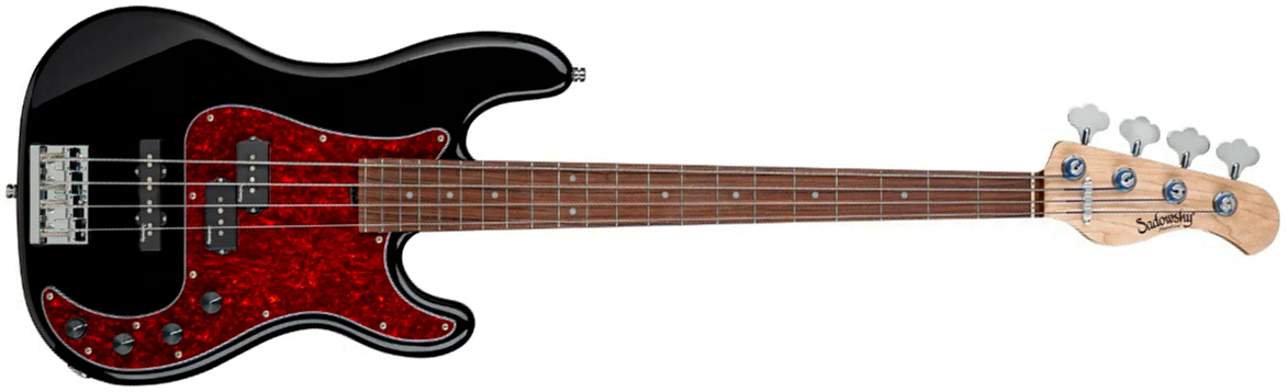Sadowsky Hybrid Pj Bass 21 Fret Alder 4c Metroline All Active Mor - Solid Black - Solid body elektrische bas - Main picture