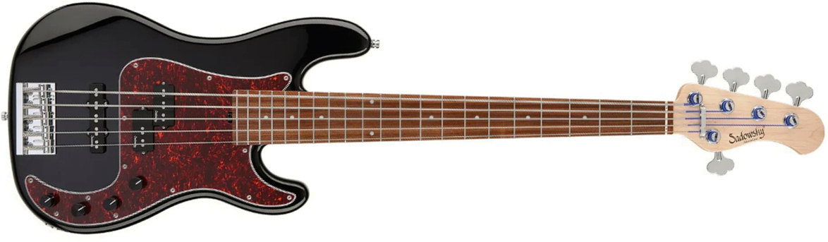 Sadowsky Hybrid Pj Bass 21 Fret Alder 5c Metroline All Active Mor - Solid Black High Polish - Solid body elektrische bas - Main picture