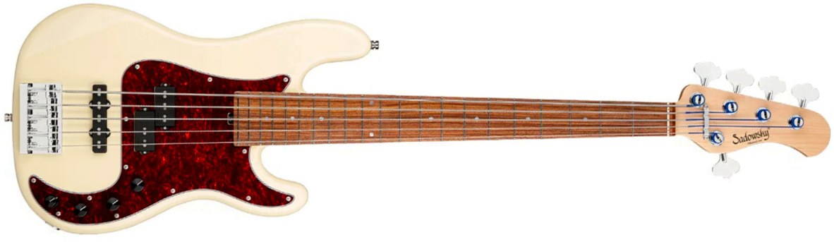 Sadowsky Hybrid Pj Bass 21 Fret Alder 5c Metroline All Active Mor - Solid Olympic White - Solid body elektrische bas - Main picture