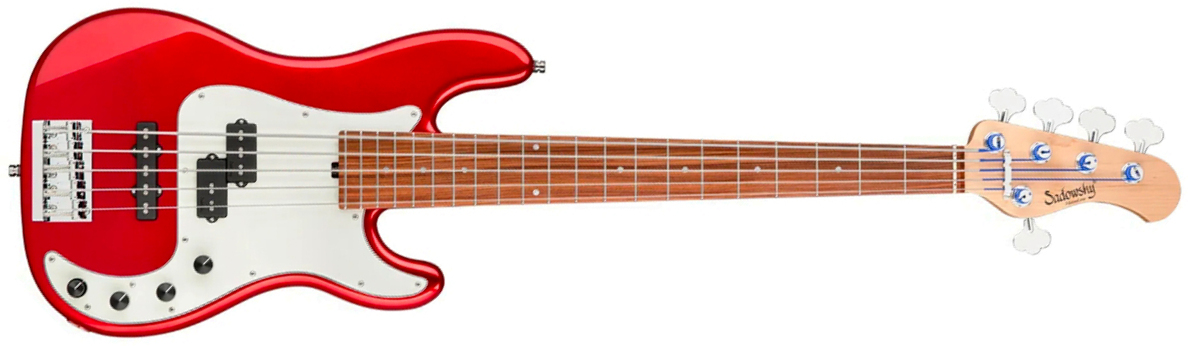 Sadowsky Hybrid Pj Bass 21 Fret Alder 5c Metroline All Active Mor - Candy Apple Red Metallic - Solid body elektrische bas - Main picture