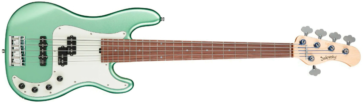Sadowsky Hybrid Pj Bass 21 Fret Alder 5c Metroline All Active Mor - Sage Green Metallic Satin - Solid body elektrische bas - Main picture