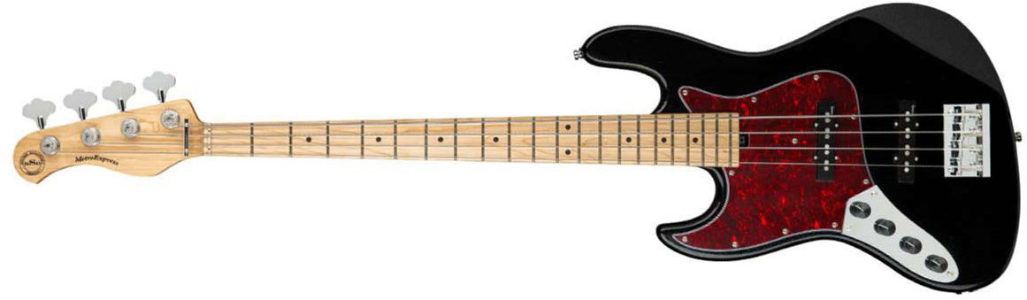 Sadowsky J/j Bass 21 Fret Vintage 4-string Metroexpress Lh Gaucher Mn - Black - Solid body elektrische bas - Main picture