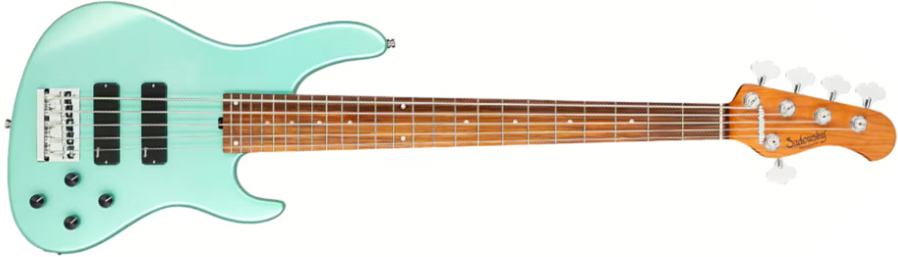 Sadowsky Modern Bass 24-fret 5c Metroexpress Active Mor - Solid Sage Green Metallic - Solid body elektrische bas - Main picture